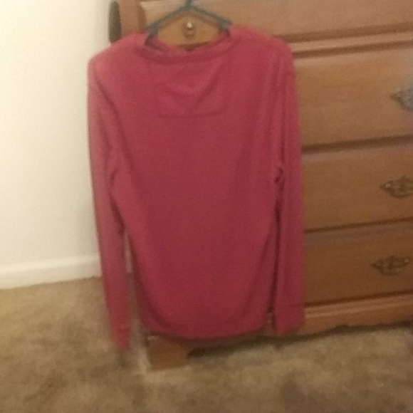 Red Long Sleeve Button up Thermal Dress Shirt - Picture 2 of 2